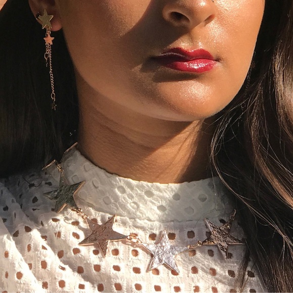 Amrita Singh Jewelry - Amrita Singh Star Girl Necklace Rose Gold Tone